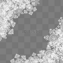 半透明六边形图片_白色的精致雪花边框