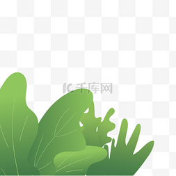 扁平化保护图片_绿色植物叶子元素