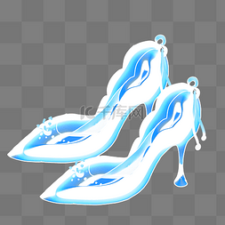 蓝色水晶鞋鞋子
