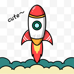 卡通贴图图片_太空火箭发射