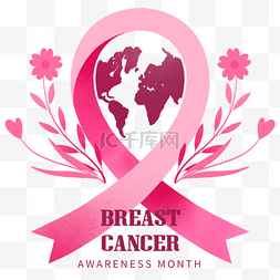 乳腺癌意识月创意粉红丝带乳腺癌