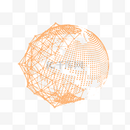 地球星光连线图图片_橙色点线地球