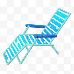 蓝色泳池躺椅