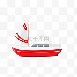 红色轮船图案