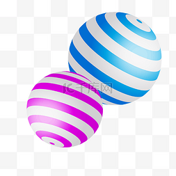 彩色条纹立体球