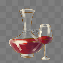 玻璃酒杯插画图片_玻璃酒具酒杯插画