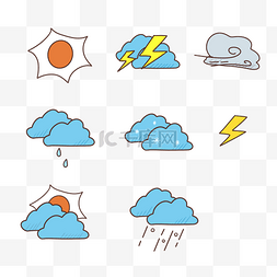 天气预报图图片_气象符号图标套图