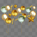 圣诞球金色气球装饰