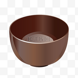  棕色瓷碗 