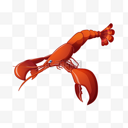 水产海鲜龙虾插画