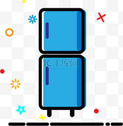蓝色9图片_MBE矢量可爱冰箱小图标