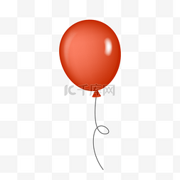 单只暗红色气球剪贴画