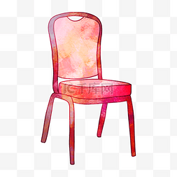 木头的椅子图片_红色的椅子装饰插画