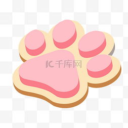 粉色脚印图片_2.5d可爱猫咪脚印矢量图