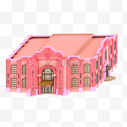 2d房子图片_粉色浪漫城堡房子
