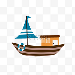 棕色帆船蓝色帆布