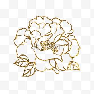 插画国风红色金色牡丹花个人vip和企业vip免费下载gif动图写实牡丹