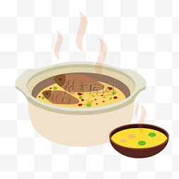 砂锅麻辣烫免扣图片_冬季美食砂锅炖鱼汤