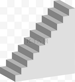 立体形状楼梯白色团队