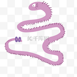 紫色的卡通毛虫细菌