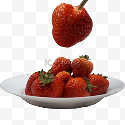 草莓果盘图片_美味红色草莓