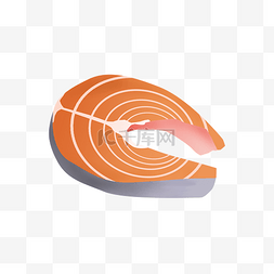卡通鱼肉食材插画