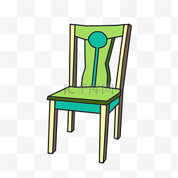 欧式脚凳图片_蓝绿色的座椅插画
