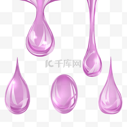 液体形态图片_手绘光亮粉色液体水滴装饰