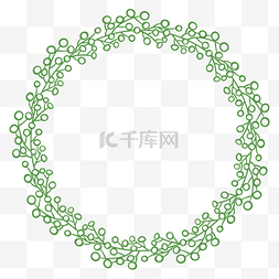 圆形绿色树叶边框图片_绿色小清新花草植物边框