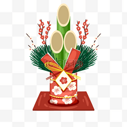 竹子文化图片_彩色kadomatsu日本新年传统装饰