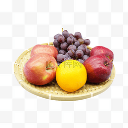 葡萄橙子图片_圆形果盘水果