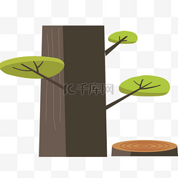 绿色的大树植物卡通