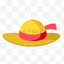 黄色遮阳帽子