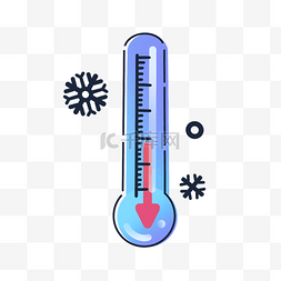 扁平冷图片_降温提示温度计