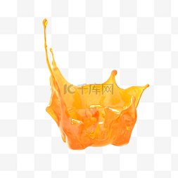 橙飞溅图片_滴落的橙汁液体