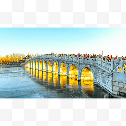 颐和园图片_北京颐和园十七孔桥冬至景观