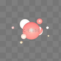 立体漂浮圆球图片_C4D立体电商梦幻粉漂浮圆球