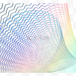彩虹波点图片_彩色波点曲线渐变元素