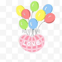 情人节爱心气球手绘装饰