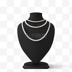 奢侈品奢侈品图片_首饰架上的珍珠项链