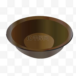 褐色的小茶碗插画
