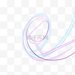曲线锯齿框图片_蓝紫色光圈弧线