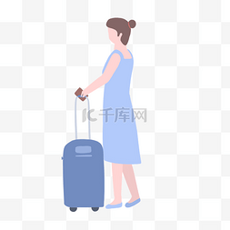 拉行李箱旅行女孩
