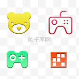 logo特效片头图片_小熊头游戏机拼图游戏图标免抠图