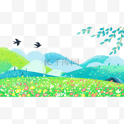 春季柳树燕子图片_春季植物花草燕子柳树