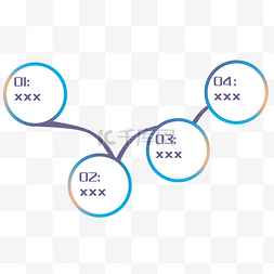 蓝色圆形流程图