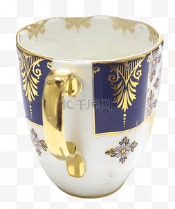 精致陶瓷图片_宫廷风的陶瓷彩金杯子