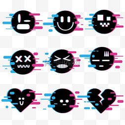 emoji表情故障风格