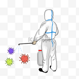 新冠肺炎预防图片图片_卡通医生在防护消毒剂