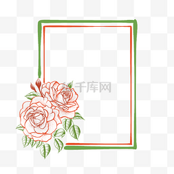玫瑰花框图片_玫瑰花植物边框